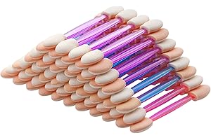 Cuttte 60PCS Disposable Dual Sides Eye Shadow Sponge Applicators, 3 Colors Eyeshadow Brushes Makeup Applicator (Pink, Purple, Blue)