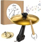 Car Cymbal Air Vent,Mini Drum Crash Cymbal Set With Mini Drum Stick &amp; 2 Thumb Cymbals,Compact and Durable Car Accessory Compatible with Most Vehicles (Gold)