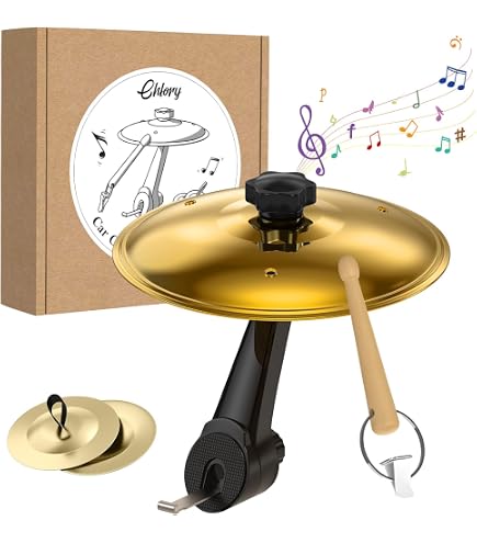 Kit De Percussions Pour Ventilateur De Voiture - Mini Drum Set, Dimensions 14x14x13.5cm, Or Et Argent