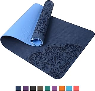 TOPLUS Pilatesmatte Gymnastikmatte,Yogamatte rutschfest aus TPE,Übungsmatte Sportmatte für Yoga,Pilates, Fitness-183 x 61 x 0,6cm
