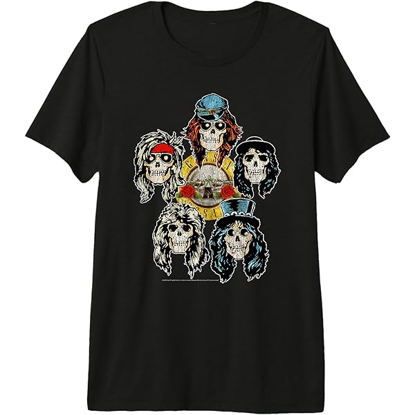 Amazon.com: Guns N' Roses Official Top Hat Skull T-Shirt