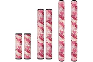 Depleadofei Refrigerator Door Handle Covers Set of 6 Valentines Day Kitchen Decor Washable Appliance Refrigerator Door Handle Cover Keep Off Fingerprints,Red Love Heart