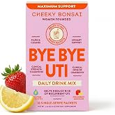 Cheeky Bonsai Bye Bye UTI Drink Mix, D-Mannose &amp; Cranberry, 10 Packets | Urinary Health Support, Electrolyte Hydration, Vitamin C &amp; B6, Strawberry Lemonade Flavor