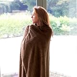 Snug Rug Sherpa Fleece Throw Blanket 127x178cm Chocolate Brown view 7