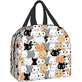 Cute Cat Lunch Bag for Women Men, Insulated Reusable Lunch Tote Bag, Large Capacity Lunch Box for Work, Leakproof Cooler Lunch Bag for Office Picnic Travel