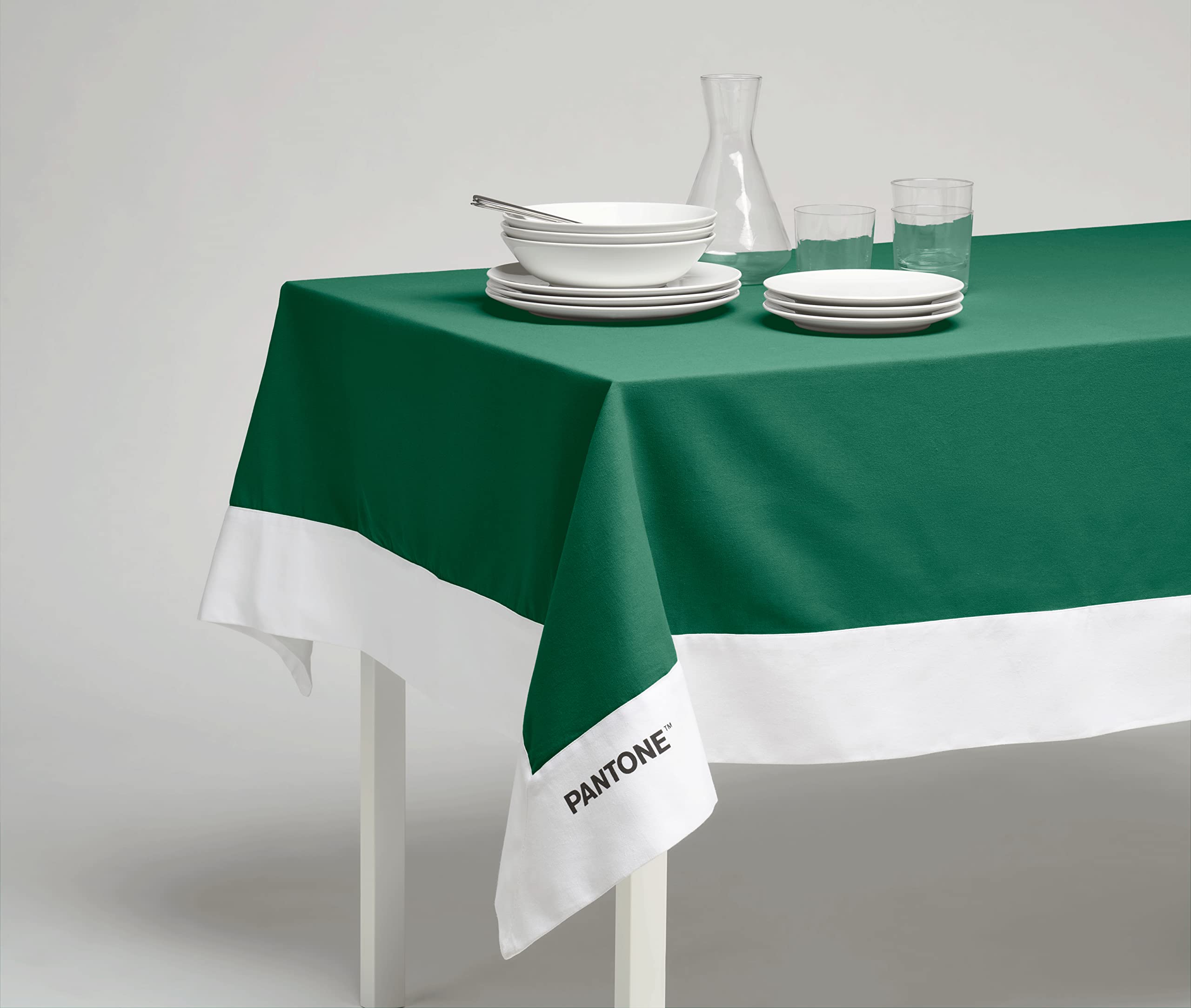 SWEET HOME Pantone™ - Rectangular Tablecloth 6 Places 140x180 cm, 100% Cotton 220 gr. - Green