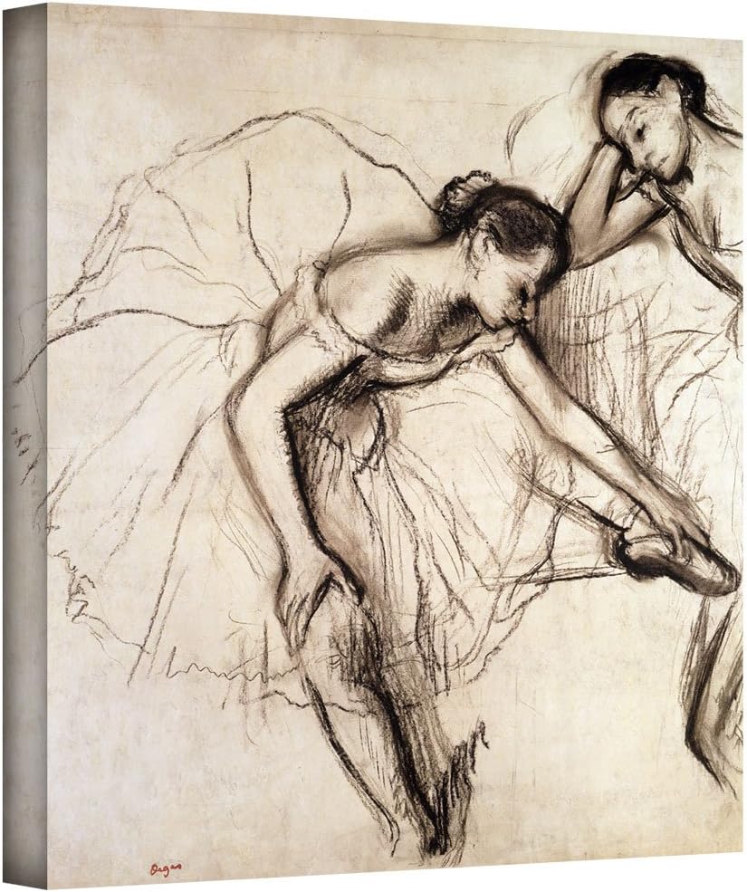 ArtWall 'Two Dancers Resting' Gallery-Wrapped Canvas Artwork by Edgar Degas, 24 by 24-Inch