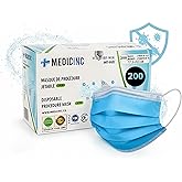 Medicinc 4-Ply Disposable Masks -| Breathable Face Mask with Soft Ear Loops and Nose Wire | Lightweight and Comfortable Fit