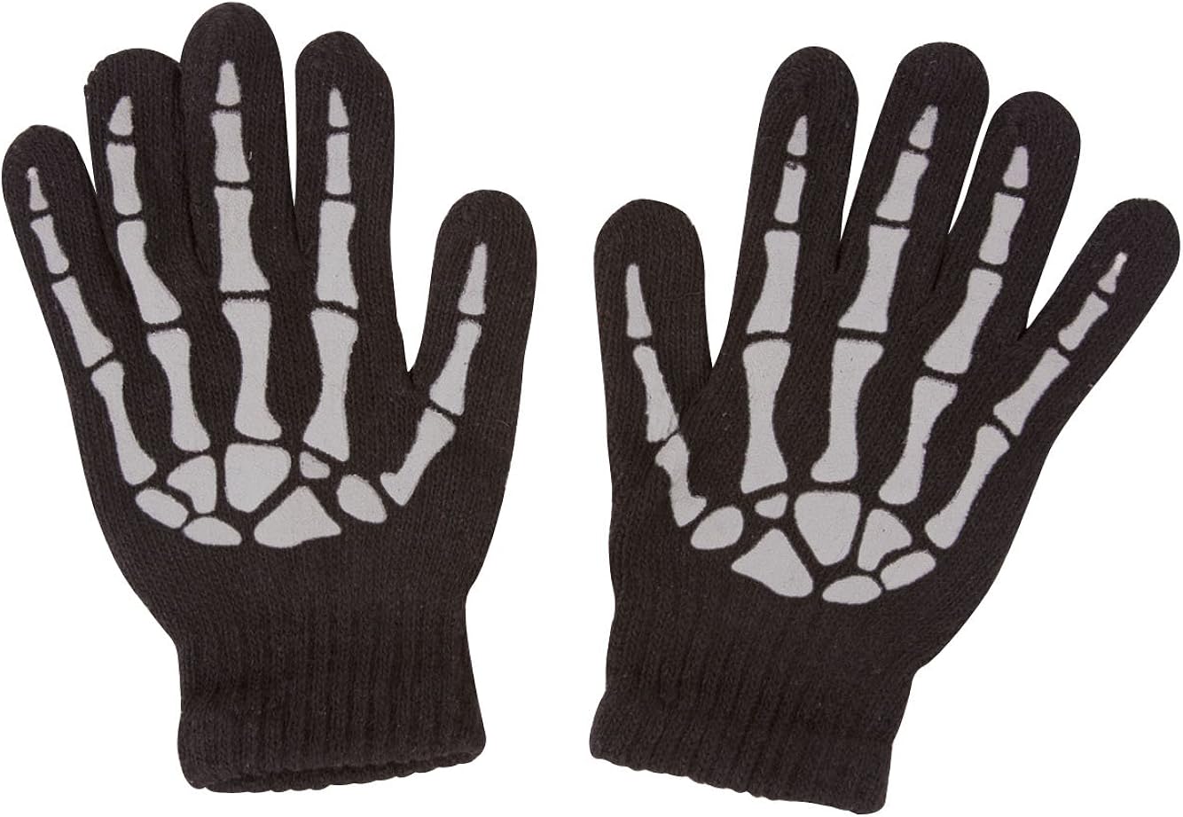 Skeleton Black Full Finger Gloves at Amazon Men’s Clothing store