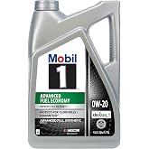 Mobil 1 Advanced Fuel Economy Full Synthetic Motor Oil 0W-20, 5 Quart | Enhanced Fuel Economy | 10,000-Mile Protection | Triple Action Formula