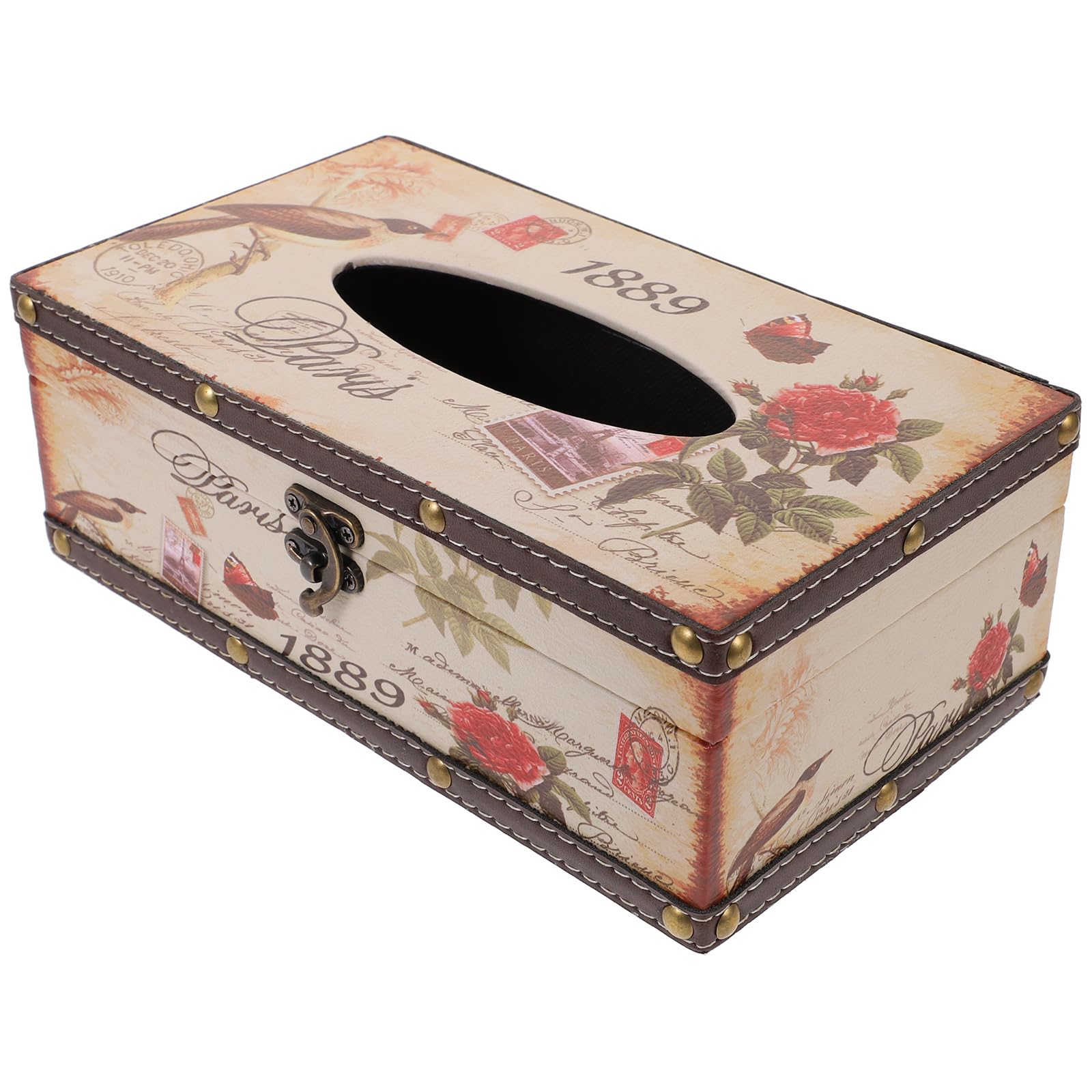 HEMOTON British Style Retro Tissue Box Napkin Holder for Restaurant Creative Pumping Carton Vintage Decor for Home Dining