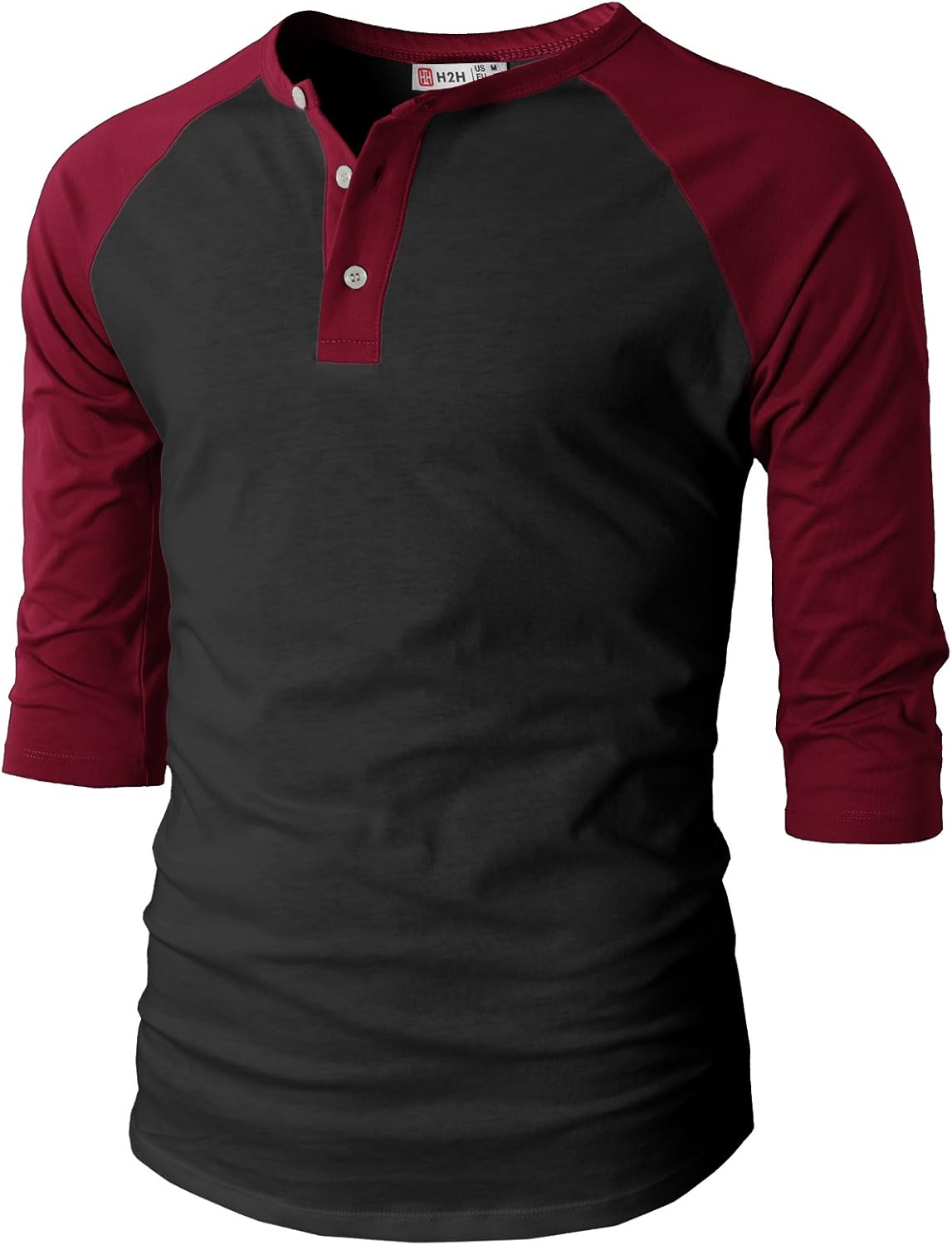 H2H Mens Casual Premium Slim Fit T-Shirts Henley Long & 3/4 Sleeve Summer Clothes at  Men’s Clothing store