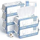 Disposable Face Towels 600 Count, Ultra Soft & Thick Facial Towels for Sensitive Skin, Biodegradable & Lint-Free Makeup Remover Dry Wipes, Multi-Purpose Cleansing Towelettes for Face Wipes