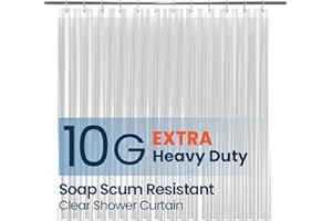 LiBa Bathroom Shower Curtain - Waterproof Plastic Shower Curtain Premium PEVA Non-Toxic with Rust Proof Grommets 10G Heavy Du