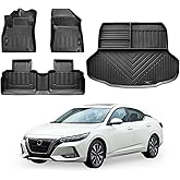 Custom Fit Floor Mat Compatible for Nissan Sentra 2020-2025 2026 TPE Rubber All-Weather 2 Rows Floor Mats and Cargo Trunk Liner Full Set (for 2020-2026 Nissan Sentra)