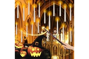 KIYTARBOO 20Pack Halloween Decorations-Flameless Floating Candles with Magic Wand Remote, Flickering Flameless Taper Candles, Dripless LED Handheld Candles Home Decorations for Festive Wedding Halloween