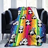 Cute Panda Blanket Soft Lightweight Flannel Fleece Cartoon Throw Blankets Bedding for Bed Sofa Couch Living Room Gifts 50