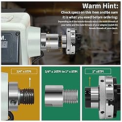 HAowosi Lathe Headstock Spindle Adapter,Converts FT