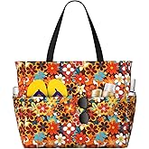 CHAOS MONKEY Women Large Beach Bag Sandproof Waterproof Travel Weekender Foldable Tote Bag for Pool Vacation Gym