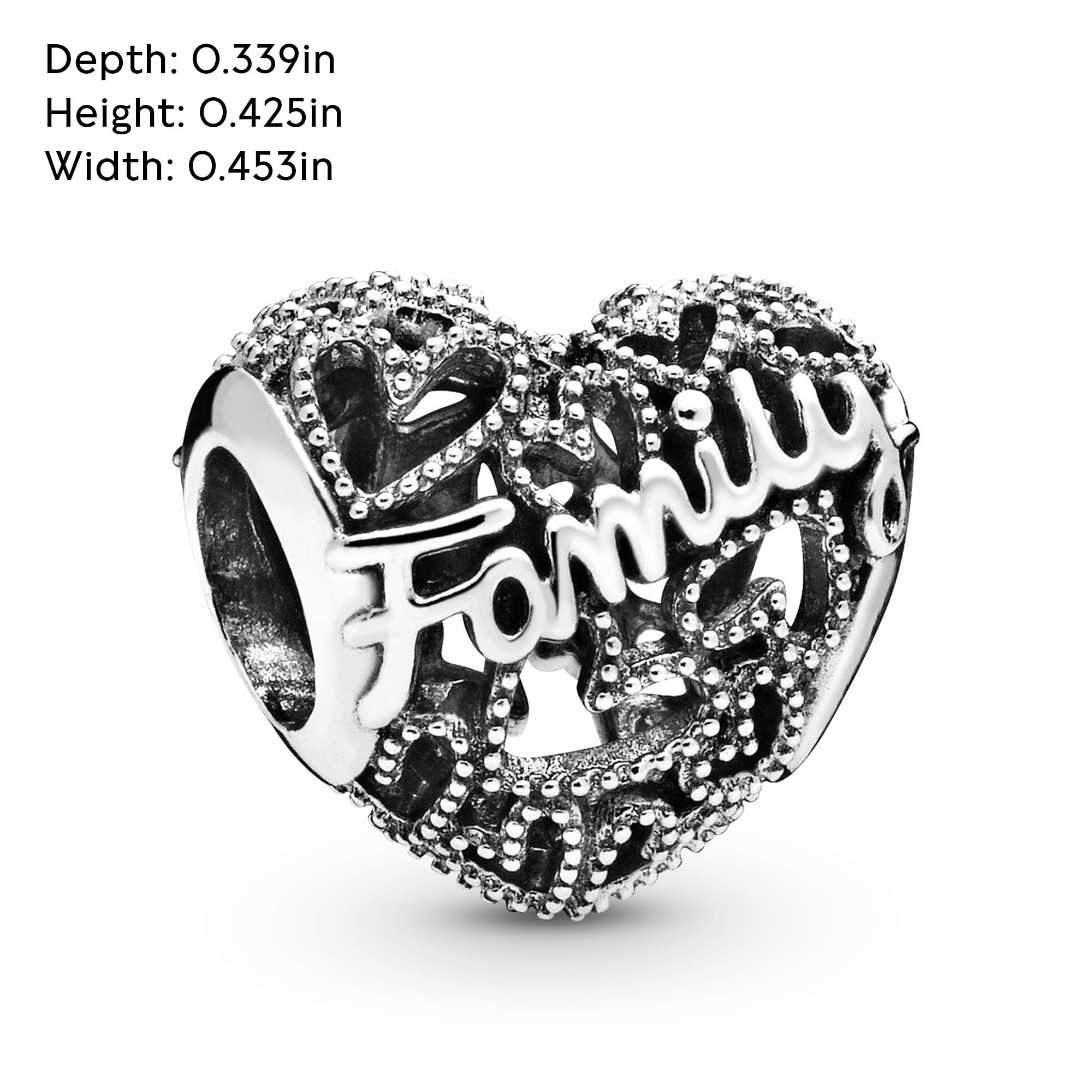 PANDORA Family Herz Charm Sterling-Silber 8,6 x 10,8 x 11,5 mm (T/H/B)