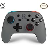 PowerA Nano Enhanced Wireless Controller for Nintendo Switch - Grey-Neon, Works with Nintendo Switch Lite, Bluetooth Controll