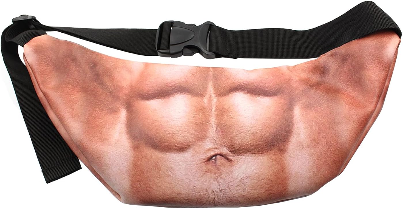 Dad Bag Fanny Pack, MeiGuiSha Fake Hairy Gut Beer Belly