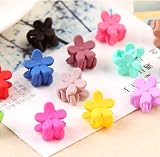 MEKEET 50Pcs Flower Hair Clips Mini 0.51 Inch Plastic Claw Clips view 2