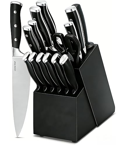 Amazon.com: Knife Set, 15 Piece Premium Kitchen Knife Block Set