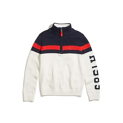 سترة تومي هيلفيغر بنصف سحاب متكيفة مع طوق ممتد 