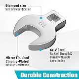 DURATECH 10-Piece 3/8 Inch Drive Crowfoot Spanner Set 10–19 mm Chrome Vanadium view 3