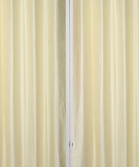 Buy Glamkaart Fancy Eyelet Plain Cream Curtain Set Of 2 Online