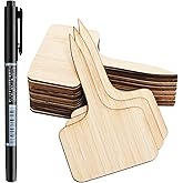 OBTANIM 75 Pack Bamboo T-Type Plant Labels with A Marker Pen, Garden Markers Sign Plant Tags for Seedling Potted Herbs Flowers Vegetables