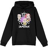 Kpop Demon Hunters Huntrx Excited Kawaii Men's Black Long Sleeve Hoodie