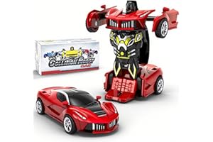 CDDZSW 3-6 Year Old Boys Toddler Toy Car, Transforming Toys Cars, Inertia Driven Truck Toy for 3 Year Old Boy Girl, Aged 3 Year Old Gifts for Kids Christmas. (Red)