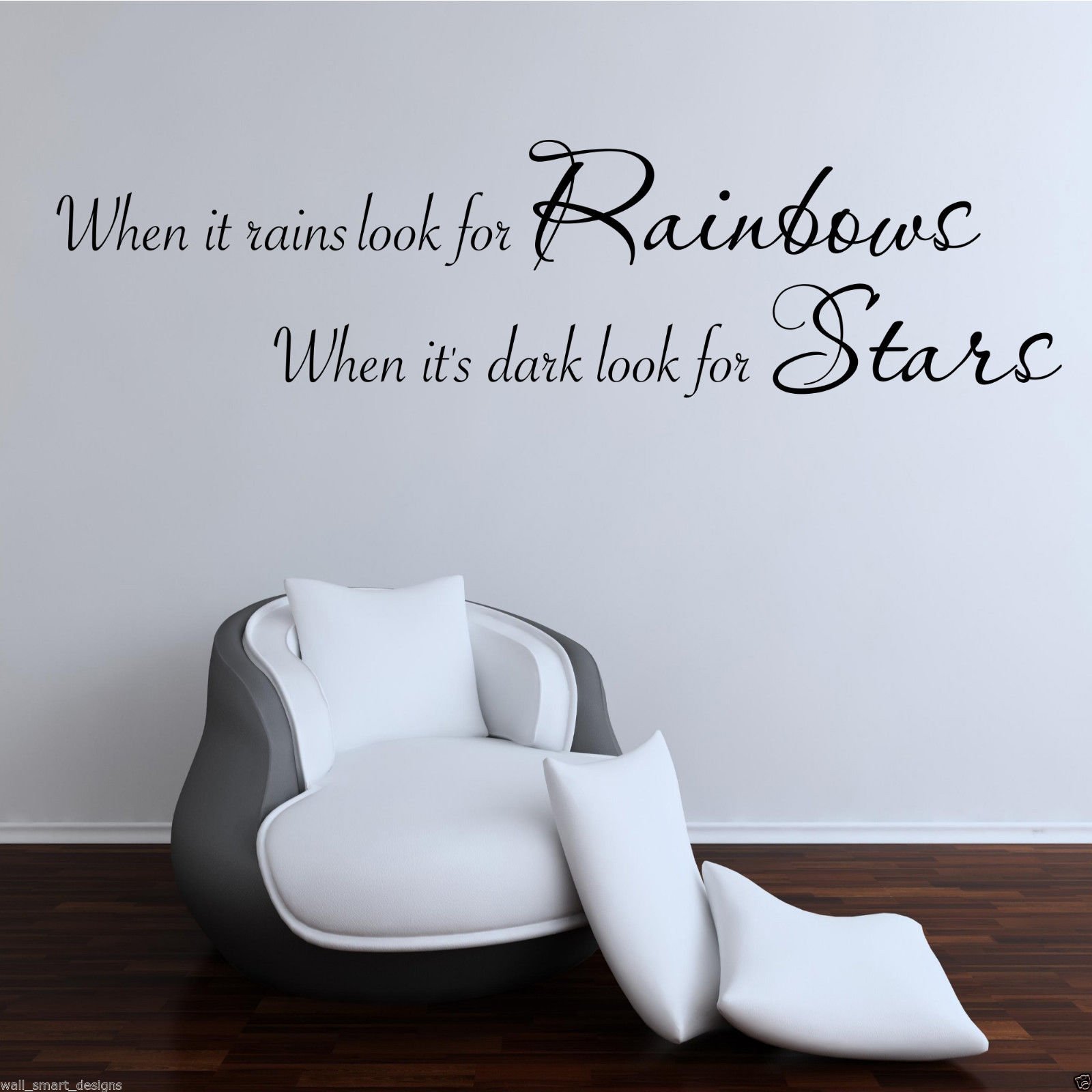 Rainbows Stars Wall Art Sticker Lounge Room Quote Decal Mural Stencil Transfer WSD383