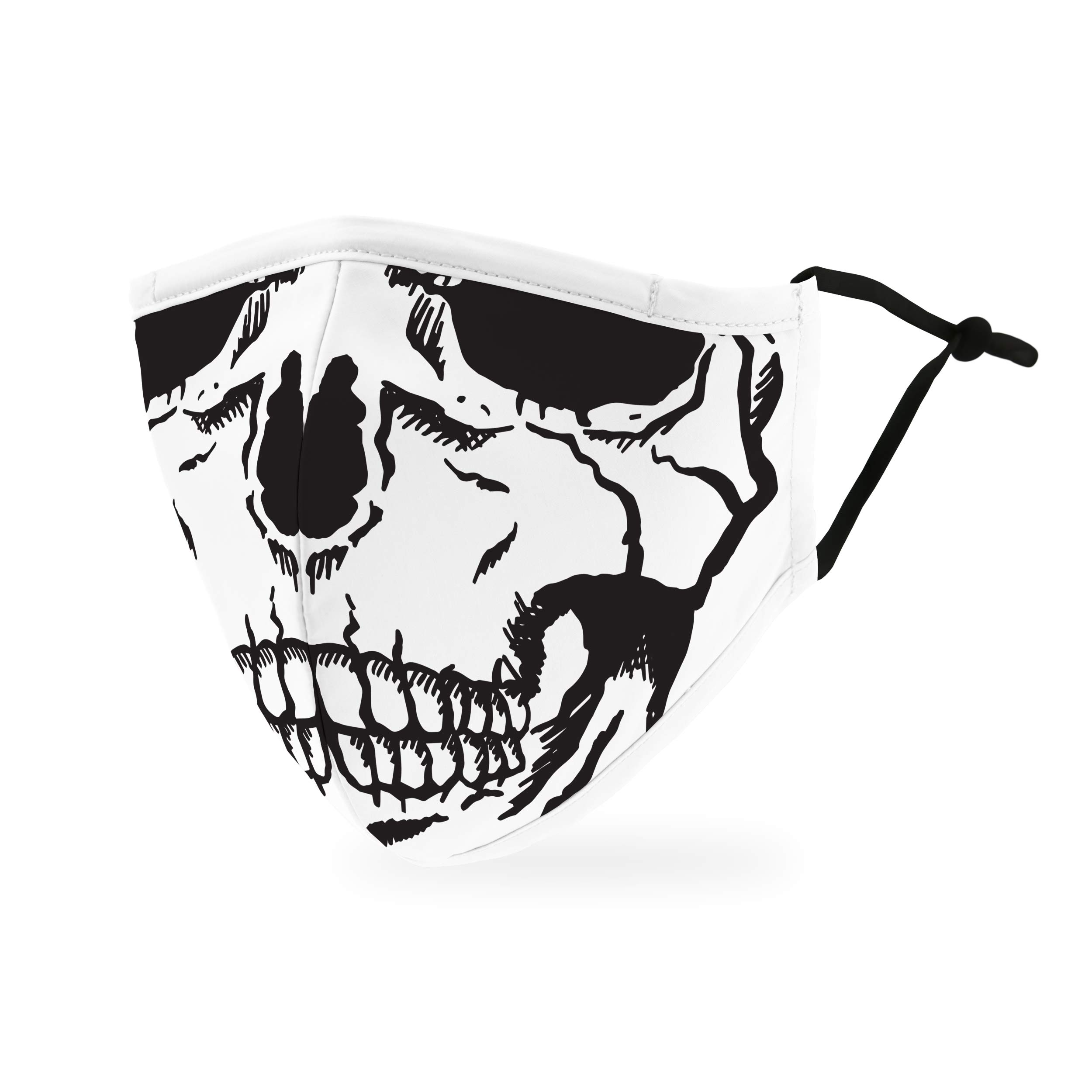 Weddingstar Washable Cloth Face Mask Reusable and Adjustable Protective Fabric Face Cover w/Dust Filter Pocket - Skull