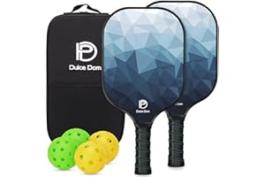 DULCE DOM Pickleball Paddles Set of 2/4, USAPA Approved Carbon Fiber Pickleball Set with Balls and Carrying Bag, 13 mm PP Hon
