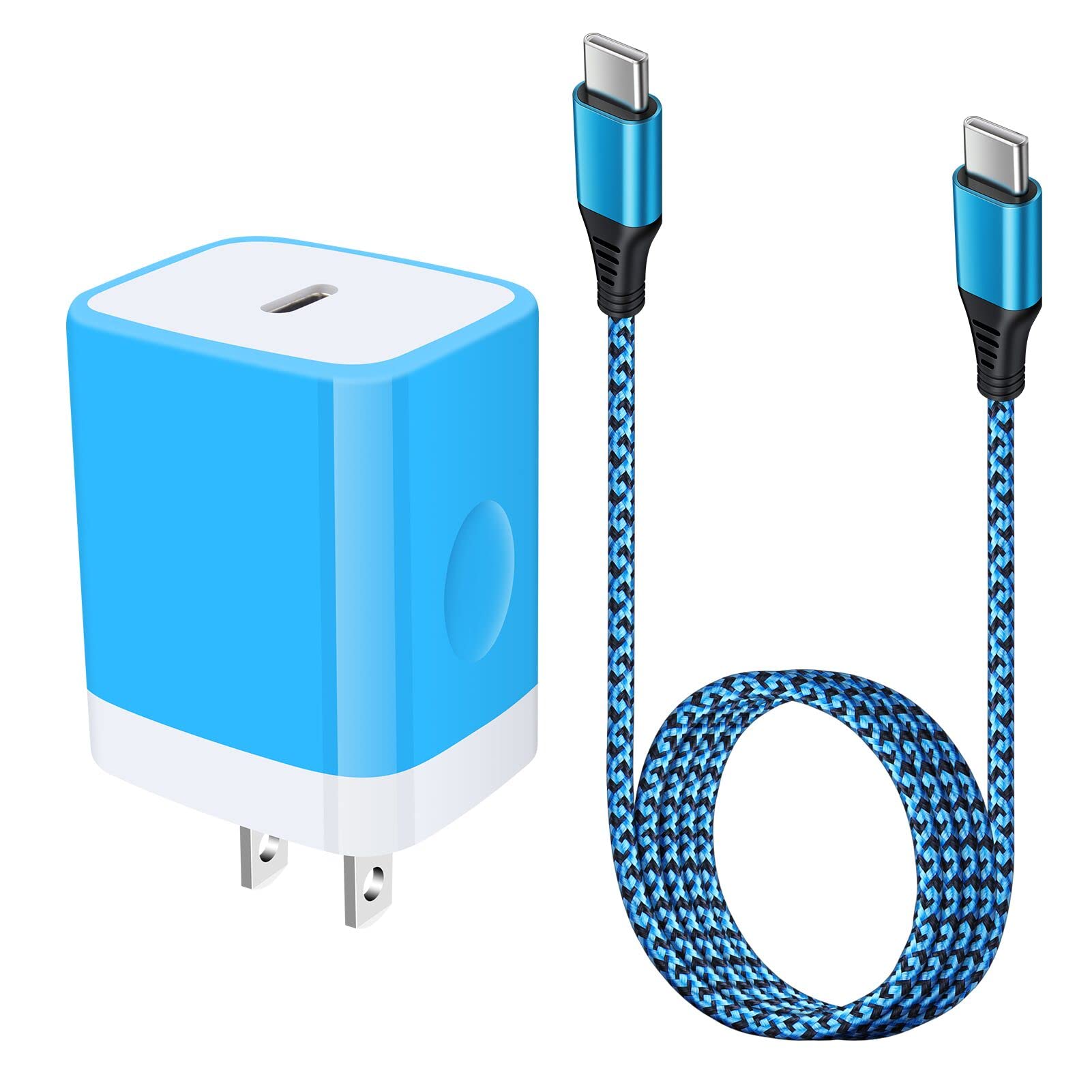 USB C Wall Charger, 20W PD Type C Fast Charging Block & 6ft Cable Compatible with Google Pixel 10/10 Pro XL/9a/9 XL 8a 8 7a 7 6 5, Samsung Galaxy S24/S23/S22/S21 FE/Z Fold