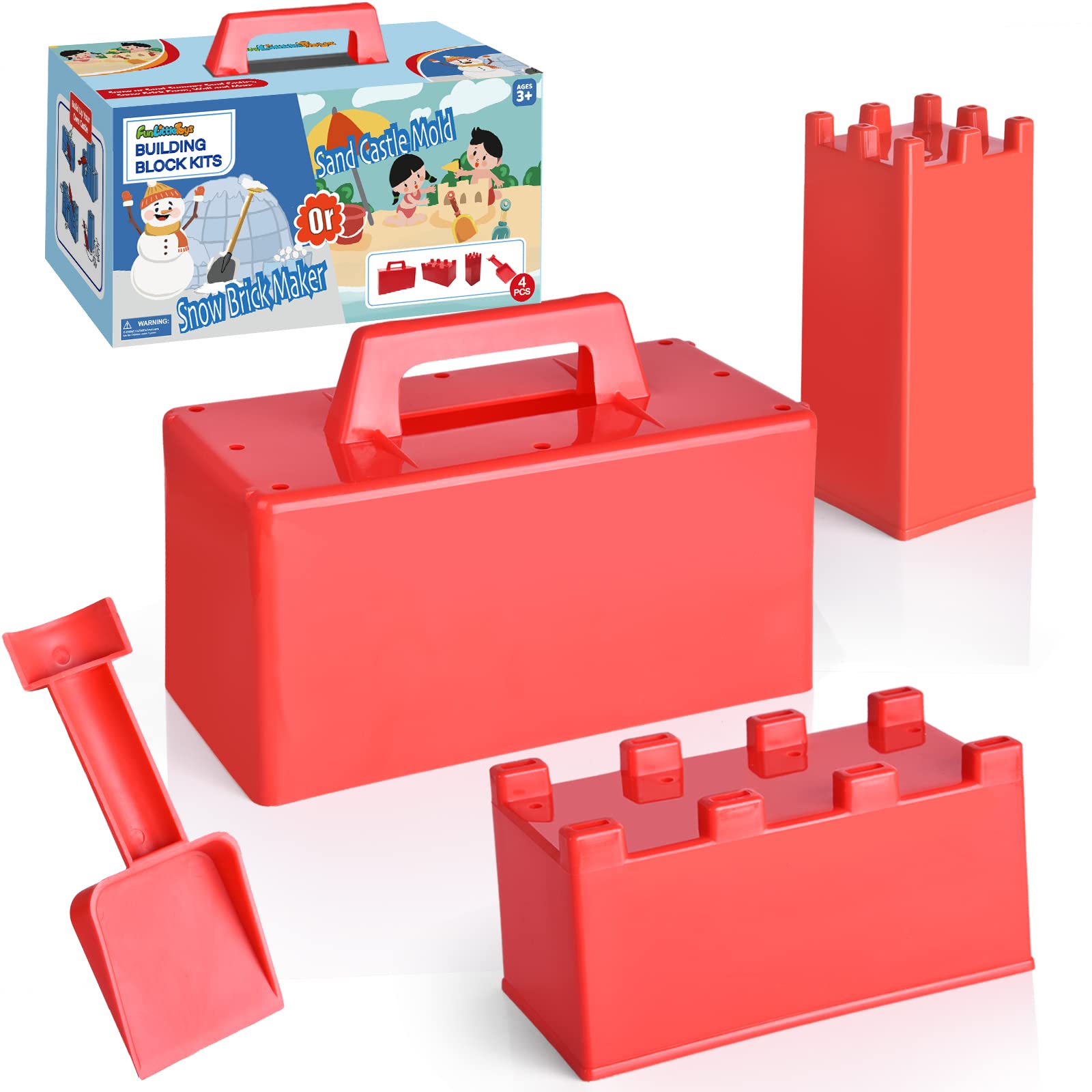 Photo 1 of Snow Fort Building Block - Beach Sand Toys for Kids, Sand Castle Mold Kit, Winter Summer Outdoor Fun Toys for Boys Girls Toddler Adults Birthday Gifts