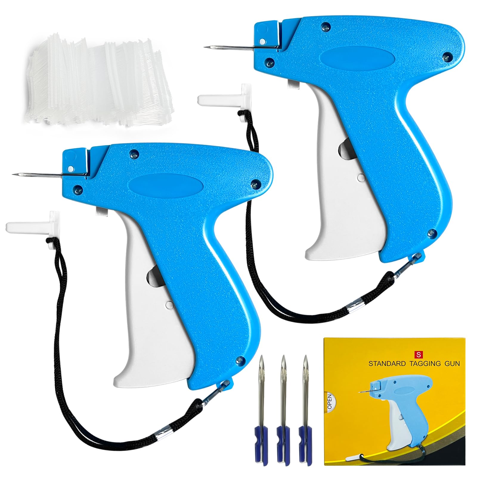 OunglyChoi clothes tagging gun for clothes tag gun Pricing Gun with Labels 2PACK Tag Gun with 2500PCS Paddle Thread(White, 5cm) and 3PCS Replacement Needles, Clothes Tagging Gun for Socks, Hats