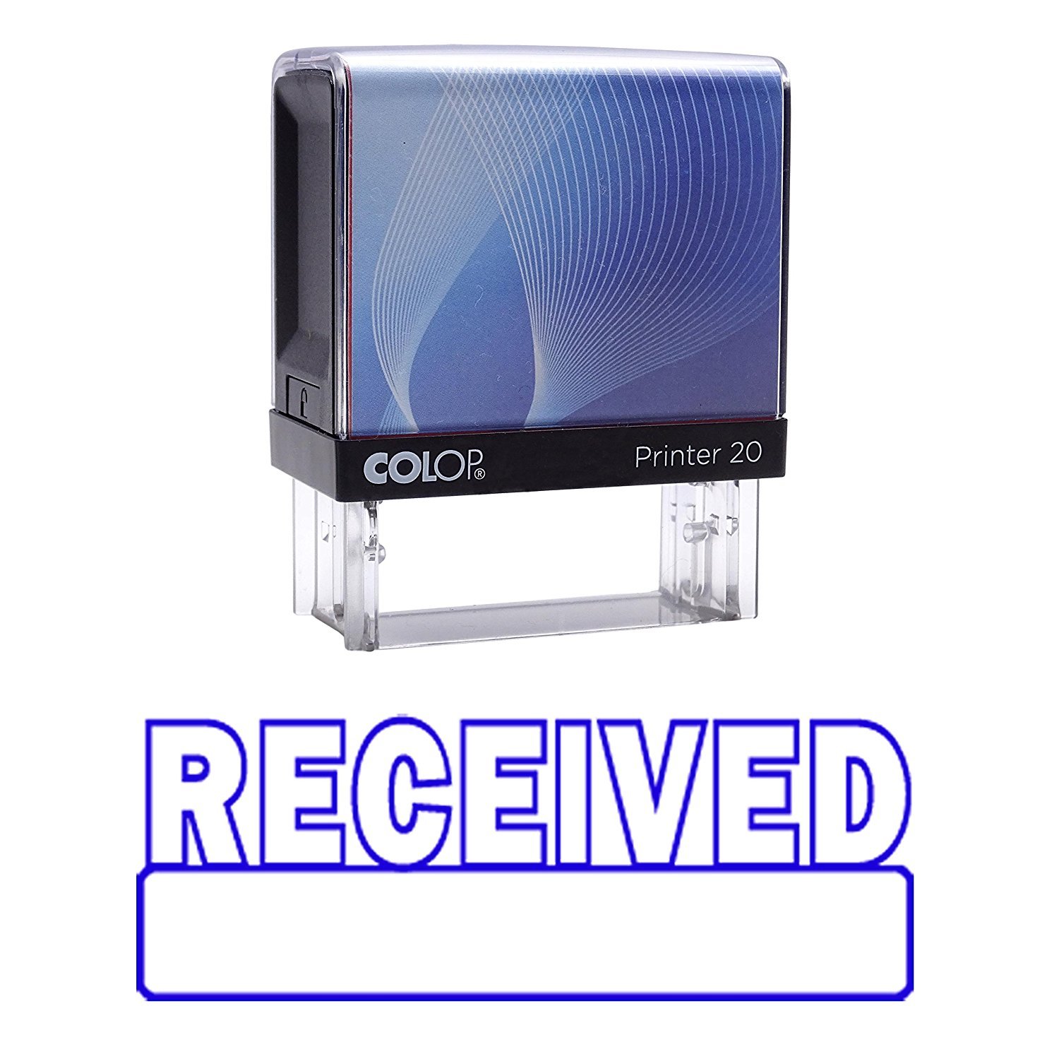 Received Self Inking Stamp Blue Ink Office Desk Custom Rubber Stamp Colop Stamper