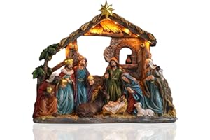 Yinns Christmas Nativity Sets, Nativity Scene Indoor, Manger Nativity Scene Figures Set Holy Family Christmas Tabletop Decotation