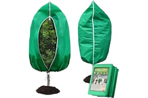 HEKIWAY Plant Covers Freeze Protection – 2 Pack 95"x95" Extra Large Frost Blankets for Outdoor Plants, 2.8oz/yd² Heavy-Duty Tree Covers with Zipper & Drawstring – Reusable Winter Plant Freeze Cloth