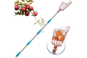 TAILERNRUYE Adjustable Fruit Picker with Telescoping Handle and Basket, 5.5ft - Ideal for Apple, Orange, Avocado, Lemon, Pear, and Mango Harvesting