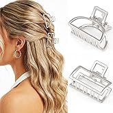 Fashey Metal Claw Clips Gold Hair Claws Mini Hair Clip Hair Accessories for Women and Girls(Pack of 2) (Silver)