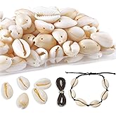 DoDoBeads 100 Pcs Natural Cowrie Shell Beads for Crafts, Jewelry Making, Hair Adornment - with Convenient Holes for Easy Use