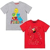 Sesame Street Elmo Cookie Monster Big Bird Infant Baby Boys 2 Pack T-Shirts Gray/Red 18 Months