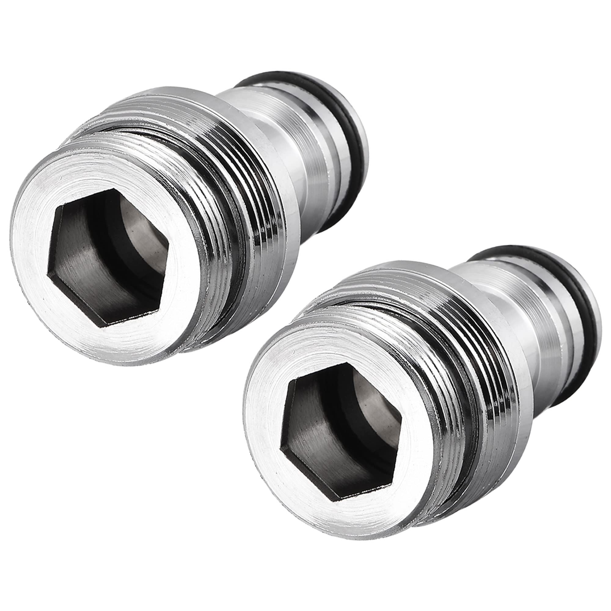 M METERXITY 2 Pcs Brass Hose Connectors - for Washing, Watering, Pipe Adapter, Apply to Garden/Household (M22 Male Threaded, Silver Tone)