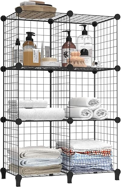 HOMIDEC 6 Cube Wire Storage Shelves Modular Closet Organizer Cabinet