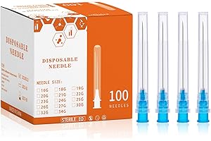 FJNATINH 23Ga 1.5inch/38mm Disposable sterile Needles,Individually Wrapped,Pack of 100